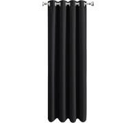 Aspire Homeware Rideau occultant thermique à œillets pour chambre à coucher et salon - Rideau occultant thermique à œillets avec embrasse Noir 213,4 cm