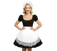 Aspire Tablier à Taille Blanc, Tablier Mi-Long en Dentelle avec Poches pour Femmes, Costume Vintage en Coton pour Cosplay, Cuisine