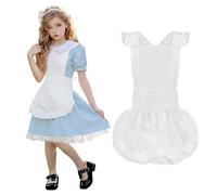 Aspire Tablier de Cuisine rétro en Coton Tablier blanc femme Tablier rétro à Volants Costume de ménage Tablier Servante