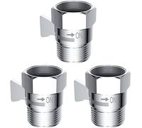 Aspiree Shower Head Flow Control Valve G1/2 Brass Shut-off Valve with Metal Handle Lever Shower Head Valve Water Flow Control Valve Regulator Shut OFF Valve for Hand Shower, or Bidet Sprayer-Polished Chrome