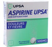 Aspirine UPSA Acide Acétylsalicylique 500mg Comprimés Effervescents 20