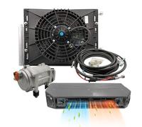 Aspligo Climatiseur électrique de 12V sous le tableau de bord 10000BTU, kit de climatisation universel de 12 volts, adapté pour camionnettes, voitures, camions, bateaux, autocaravanes, autobus