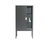 Asplund Frame Semi Vitrine char grey. poignée en cuir naturel