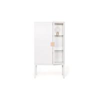 Asplund Frame Semi Vitrine white. cuir natural