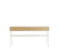 Asplund Luc 160 table console chêne teinté blanc (p2). plateau en marbre. support white