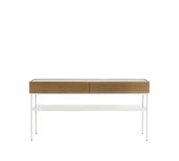 Asplund Luc 160 table console chêne teinté noyer (p4). plateau en marbre. support white