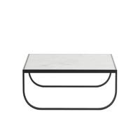 Asplund Table basse Tati High marbre blanc. char grey support
