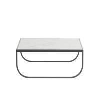 Asplund Table basse Tati High marbre blanc. support storm grey