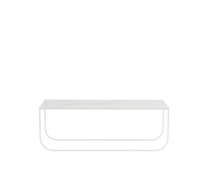 Asplund Table basse Tati Lounge Low blanc marbre. support laqué blanc