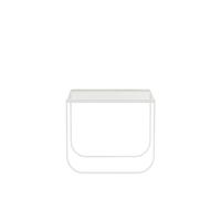Asplund Table basse Tati Square verre. support blanc