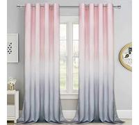 ASPMIZ Lot de 2 Rideaux de fenêtre ombrés Rose à Gris 2 Tons avec œillets pour décoration de Chambre à Coucher et Salon, 132,1 x 213,4 cm de Long