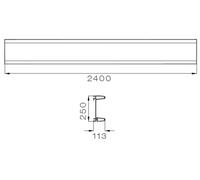 ASPOCK Support feu arrière 14-4164-021 2400mm Aluminium