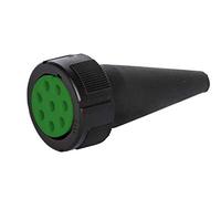 ASPÖCK Connecteur à baïonnette 8 Broches Vert Droit 12V kit Complet avec Joint Broches Chape et écrou pièce de Remplacement de Faisceau déclairage pour remorque Utilitaire