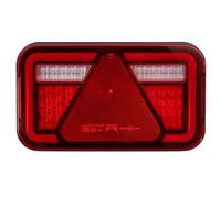 ASPÖCK feu arrière LED MULTILED IV droit 12 à 24 V, 6 fonctions avec éclairage plaque et triangle réfléchissant, connecteur 5 broches, IP6K9K E9 ADR zone 2, pour remorques