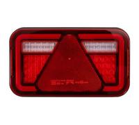 ASPÖCK feu arrière LED MULTILED IV gauche 12 à 24 V, 6 fonctions avec antibrouillard éclairage plaque et triangle réfléchissant, connecteur 5 broches, IP6K9K E9 ADR zone 2