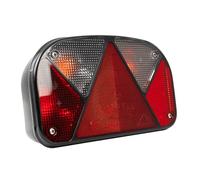 ASPÖCK Feu arrière Multipoint II gauche 12V connecteur baïonnette 5 broches 240x140mm à six fonctions homologation E9 bloc optique de remplacement rapide pour remorque et bus