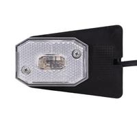 Aspöck Feu de gabarit Flexipoint I universel position avant blanc avec réflecteur et support 100mm câble 0,5m 12V 24V éclairage pour remorque et véhicule utilitaire de route