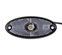 ASPÖCK Feu de gabarit LED Flatpoint II blanc 12 V IP69K | Câble plat de 0,5 m, homologué E9 et ADR. Idéal pour remorque, camping-car et utilitaire sous conditions extrêmes.