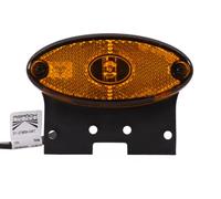 ASPÖCK Feu de gabarit LED Flatpoint II orange universel position latérale avec réflecteur support C et câble 0,5m IP69K E9 lampe de signalisation pour remorque et utilitaire