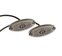 ASPÖCK Kit de 2 Feux de gabarit LED Flatpoint II Blanc Universel 12V câble Plat 0,5m avec réflecteur IP69K E9 Lampes de Position Avant pour remorque Camping Car Utilitaire