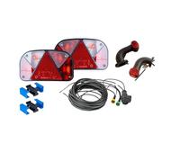 ASPÖCK Kit déclairage 2 Feux arrière Gauche et Droit 7 Fonctions 2 Feux de gabarit Faisceau 7m Prise 13 Broches connecteurs Rapides Set Complet Robuste pour remorque Plateau