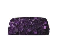 ASPOIJHN Belle trousse à crayons polyvalente en cuir violet à paillettes pour l'école, le bureau, la papeterie, les cosmétiques, les pièces de monnaie, doré, Taille unique, Étui à cravate