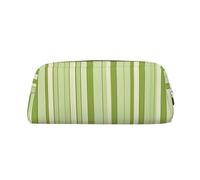 ASPOIJHN Trousse à crayons classique en cuir à rayures vertes - Pochette de rangement élégante pour l'école, le bureau, la papeterie, les cosmétiques, les pièces de monnaie, doré, Taille unique, Étui