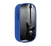 ASPOIJHN Trousse à crayons double couche (guitare électrique) - Grande capacité - Fournitures scolaires pour filles, garçons, adolescents - Élémentaire moyen, bleu, Taille unique, Étui à cravate