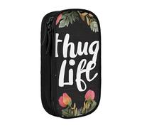 ASPOIJHN Trousse à crayons double couche (Thug Life Flowers) Grande capacité Fournitures scolaires pour filles, garçons, adolescents, primaire moyen, Noir , Taille unique, Étui à cravate