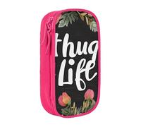 ASPOIJHN Trousse à crayons double couche (Thug Life Flowers) Grande capacité Fournitures scolaires pour filles, garçons, adolescents, primaire moyen, rose, Taille unique, Étui à cravate