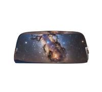 ASPOIJHN Trousse à crayons polyvalente en cuir avec motif galaxie et espace pour l'école, le bureau, la papeterie, les cosmétiques, les pièces de monnaie, doré, Taille unique, Étui à cravate