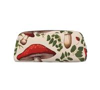 ASPOIJHN Trousse à crayons polyvalente en cuir pour l'école, le bureau, la papeterie, les cosmétiques, les pièces de monnaie - Motif champignons rouges, doré, Taille unique, Étui à cravate