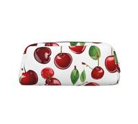 ASPOIJHN Trousse à crayons polyvalente en cuir rouge cerise élégante pour l'école, le bureau, la papeterie, les cosmétiques, les pièces de monnaie, Argenté., Taille unique, Étui à cravate