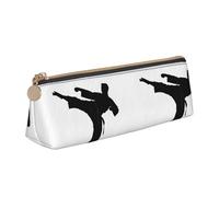 ASPOIJHN Trousse de rangement légère en cuir avec fermeture éclair pour adolescents, garçons, filles, adultes (karaté), blanc, Taille unique, Trousse de toilette
