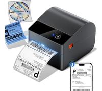 ASprink Imprimante d'étiquettes d'expédition Bluetooth 10,2 x 15,2 cm, nouvelle version 2025 avec bac d'étiquettes intégré pour petites entreprises, expédition de colis, maison, bureau, compatible