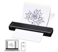 ASprink Thermocopieur Tatouage A4, M08F Imprimante Pour Tatouage avec 10 Papier De Transfert De Tatouage, Imprimante Stencil Tatouage Compatible avec Smartphone & PC