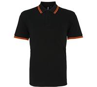 Asquith & Fox Asquith and Fox Men's Classic Fit Tipped Polo, Multicolore (Black/Orange 000), Medium Homme