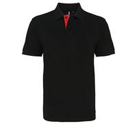 Asquith & Fox Classique Contraste Polo AQ012 Intelligent/Décontractée Haut - Noir Rouge (XL)