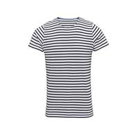 Asquith & fox - T-shirt rayé à manches courtes - Homme (L) (Blanc / bleu marine) - UTRW6029 Blanc / Bleu Marine