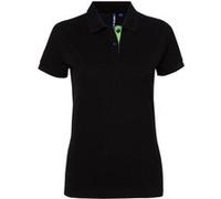 Asquith & Fox Women's Contrast Polo, Multicolore (Black/Lime 000), 42 (Taille Fabricant: Large) Femme