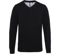 Asquith & Fox - Pull en coton à col V - Homme (3XL) (Noir) - UTRW5188 Noir