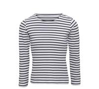 Asquith & Fox Tee-shirt Manches Longues En Coton Rayures Mariniere Casual Femmes