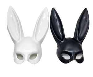 ASQzhuLIWing 2 Pack Masques de lapin de carnaval Noir et Blanc Accessoires de Costume de Fille de Lapin Cosplay de Scène pour Halloween Pâques Noël Habillage Costumes et accessoires de Carnaval
