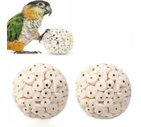 ASQzhuLIWing 2 pièces balles Sola Naturelles à Suspendre pour Perroquet Boules à mâcher Convient aux Petits Animaux de Compagnie, perroquets calopsittes Conures inséparables perruches pinsons aras