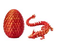 ASQzhuLIWing 2 pièces Dragon imprimé 3D en œuf Jouet de Doigt Dragon de Cristal articulé Complet Jouet de Pâques mystérieux détachables Jouets Qui soulagent l'anxiété de l'Autisme (Or Rouge)