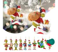 ASQzhuLIWing 8 pendentifs de Noël Plats 2D Grinch pour Sapin de Noël. Décorations de fêtes sur Le thème des Contes de fées