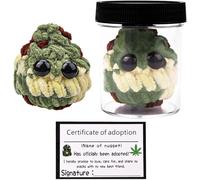 ASQzhuLIWing Adoptez Une Peluche Weed Nugget avec Un Pot et Une Carte d'adoption, adoptez Mon Jouet pour Ornements de Bureau Cadeau d'anniversaire
