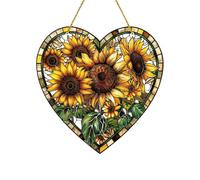 ASQzhuLIWing Attrape-Soleil Artistique en Forme de cœur en Forme de Tournesol pour fenêtre, idéal pour Thanksgiving, la Saint-Valentin, la fête des mères, Noël, etc