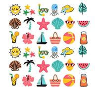 ASQzhuLIWing Ensemble de 36 pièces d'accessoires Bogg, accessoires d'été en EVA avec poignée, adaptés aux bracelets et chaussures à trous, idéal pour les cadeaux de Pâques, de Noël et d'anniversaire