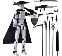 ASQzhuLIWing Figurine articulée T13 imprimée en 3D Multi articulations Lucky13 Dummy Titan13 Robot articulé Figurines en Stop Motion décoration de Bureau Cadeau pour collectionneurs (Blanc)